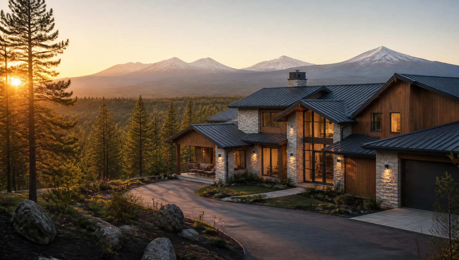 Home in the pines below the Cascade mountains near Bend, Oregon